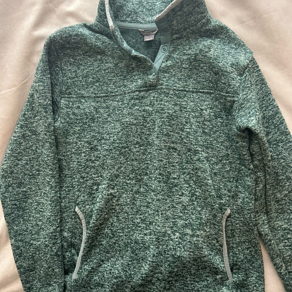 Eddie Bauer Women's Zip-Up Sweater in Green Mix